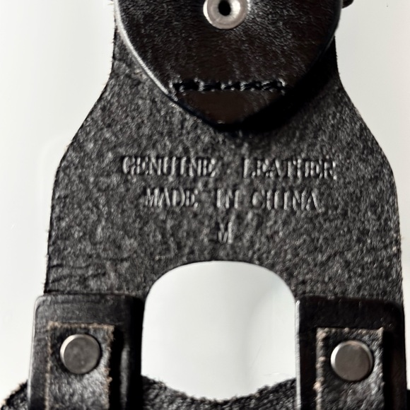 Vintage Wide Black Leather Woven Belt - Picture 4 of 9